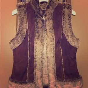 Faux Fur Leather Vest