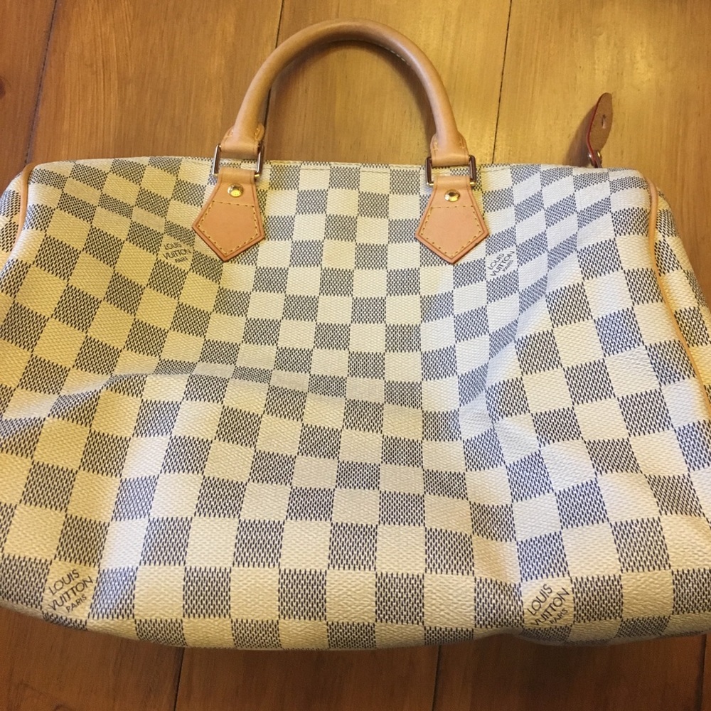 White Canvas Bag with Leather Handles