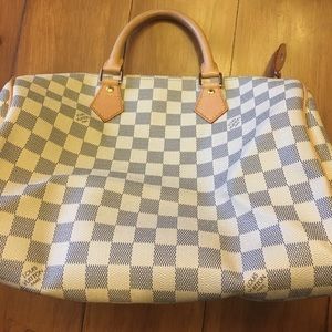 White Canvas Bag with Leather Handles