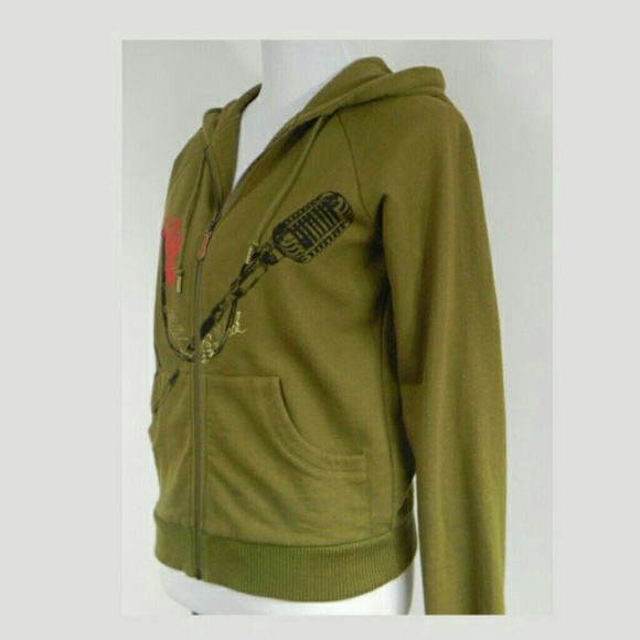 Hollaback Hoodie Jacket with Retro Mic Graphics - Picture 4 of 7