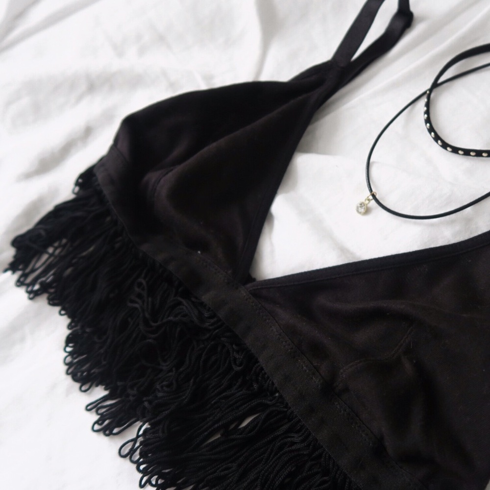 Black fringe bralette