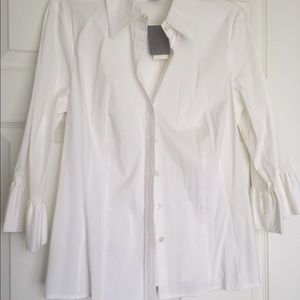 Ann Taylor 3/4 Ruffle Sleeve Blouse