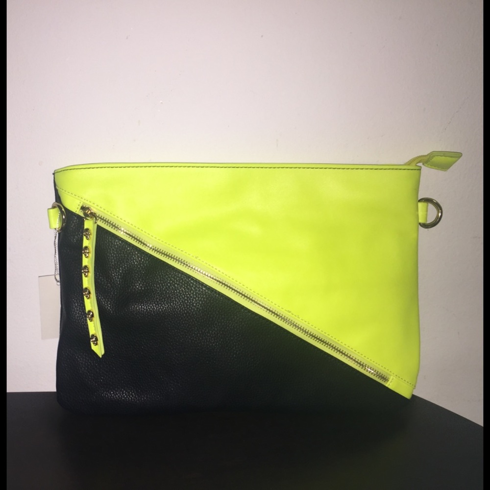 Neon Yellow & Black Clutch