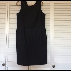 Black linen sleeveless sheath dress size 16