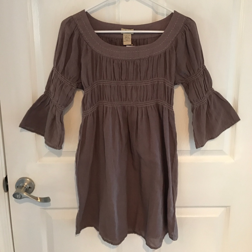 Casual brown tunic dress