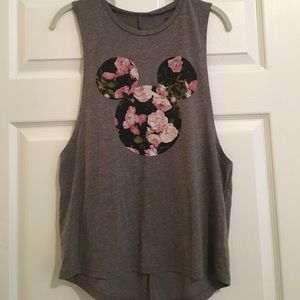 Floral Mickey Open Back Tank