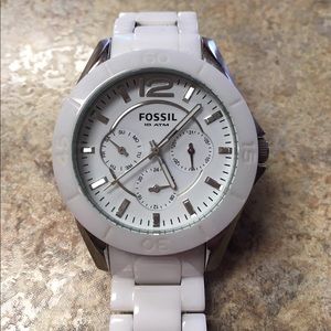 Fossil white ceramic watch