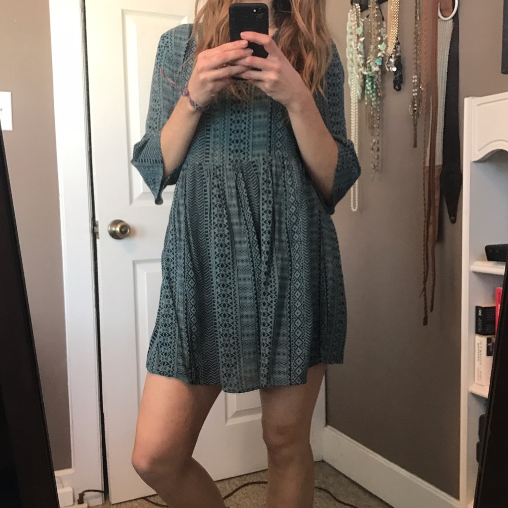 Patterned Turquoise Dress - Picture 2 of 3
