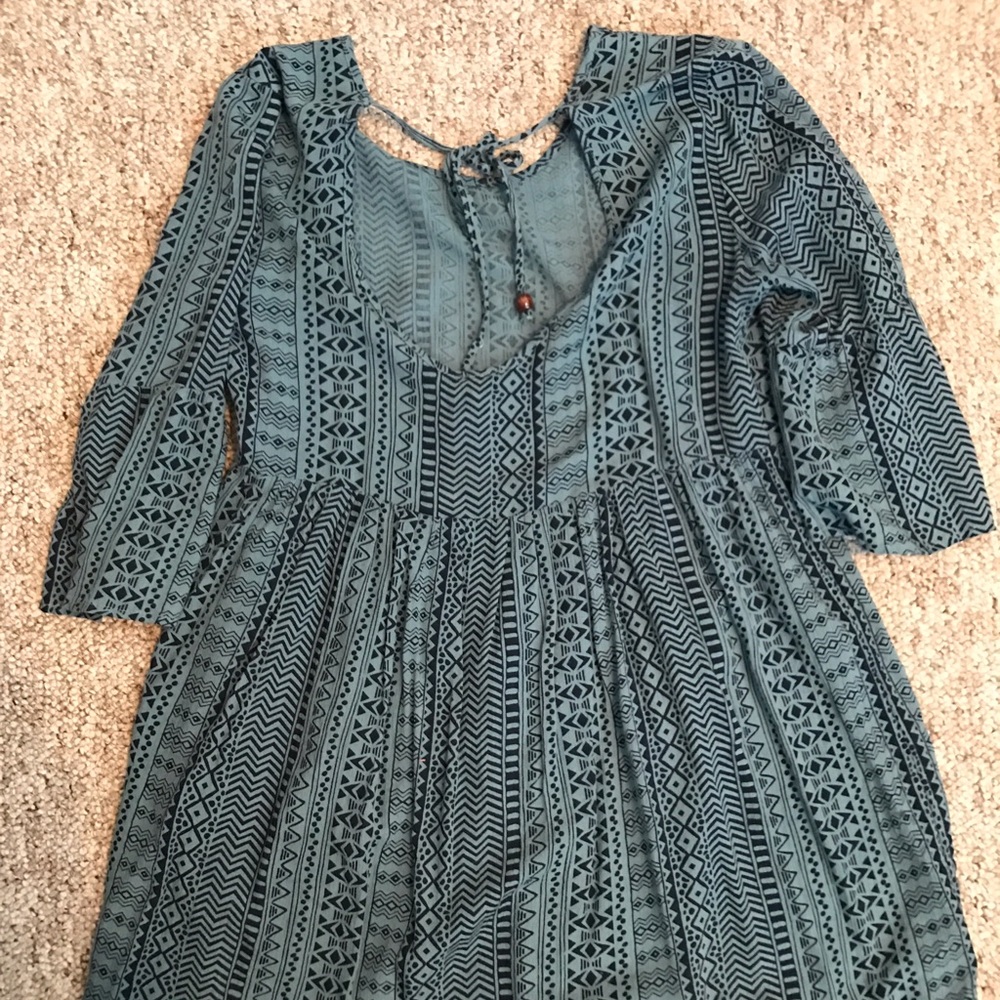 Patterned Turquoise Dress - Picture 3 of 3