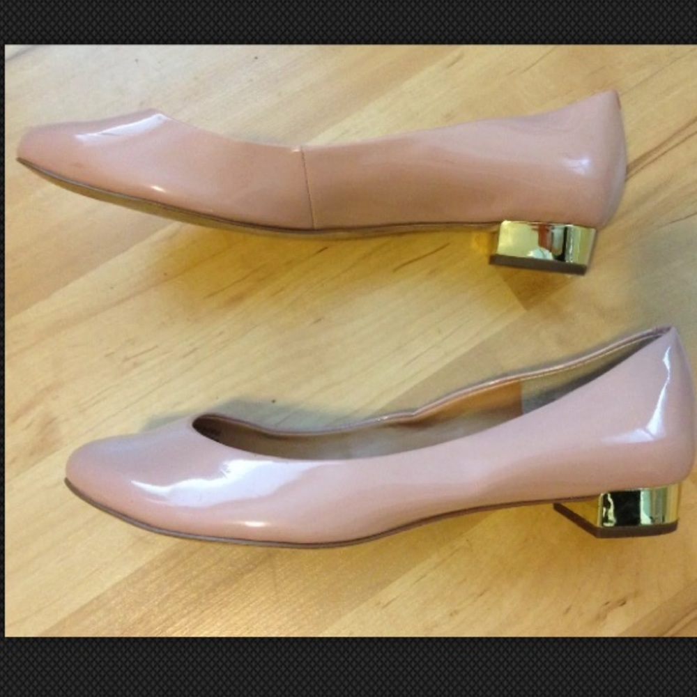 J. Crew "Janey" Ballet Flats, gold heel, size 6.5