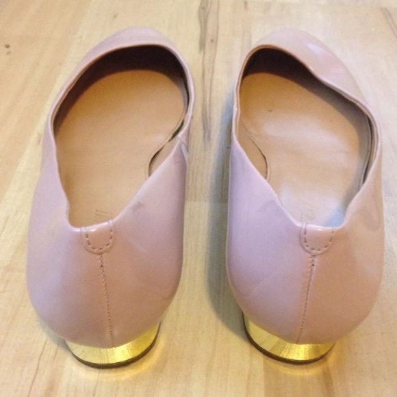 J. Crew "Janey" Ballet Flats, gold heel, size 6.5 - Picture 3 of 4