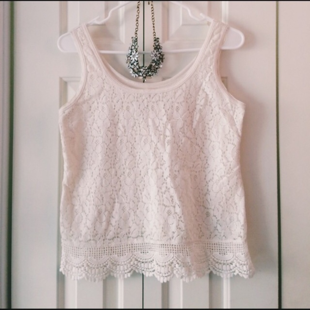Mossimo Lace Tank Cream