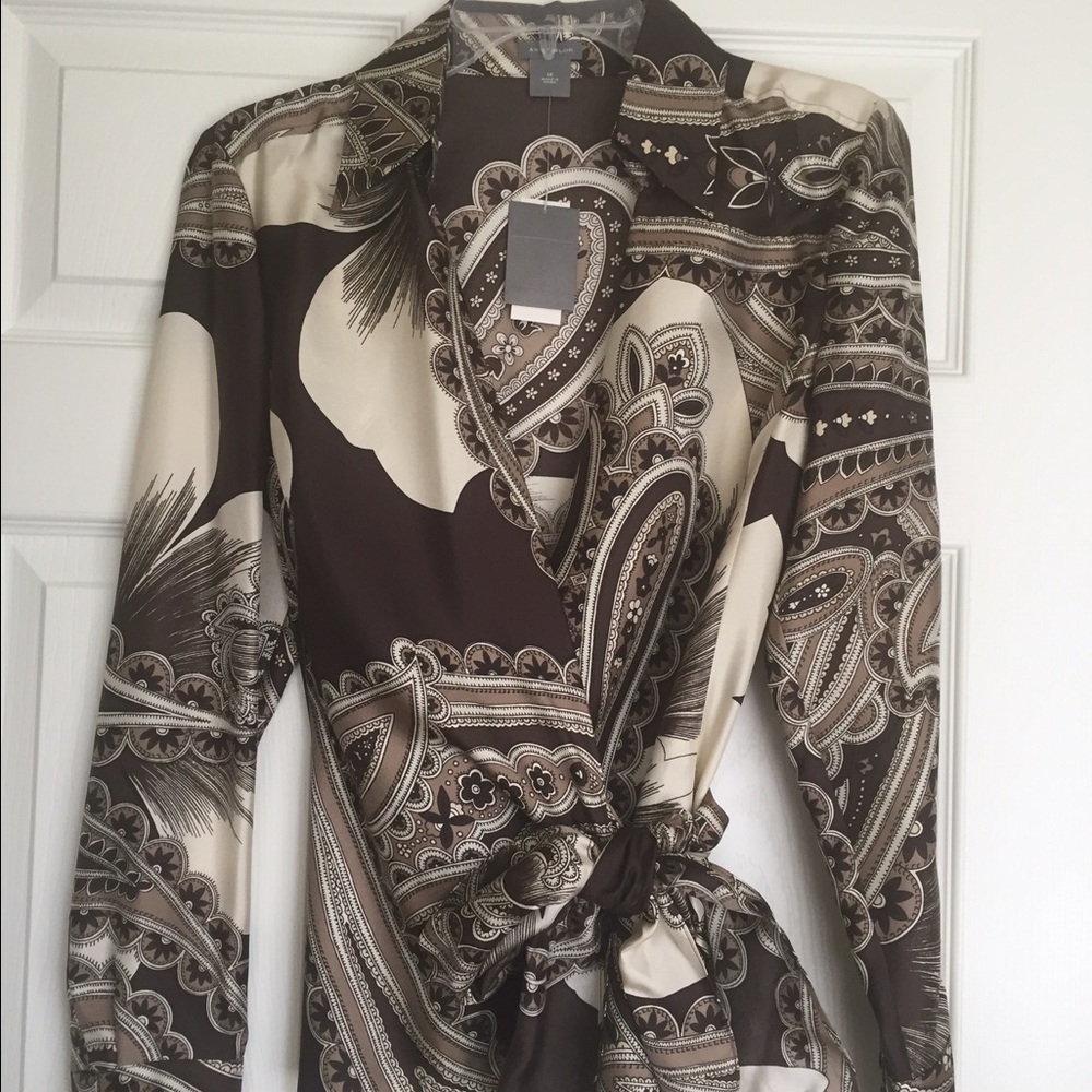 Ann Taylor Paisley Wrap Blouse