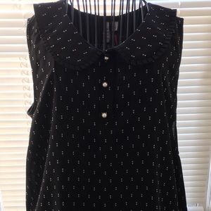 NWT  Black & White Blouse size XL