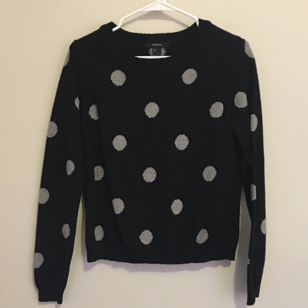 F21 Polka Dot Sweater