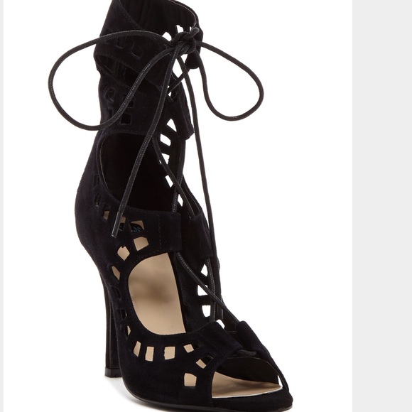 NYLA Matli Gladiator SUEDE Cut-Out Sandals Heels - Picture 3 of 7