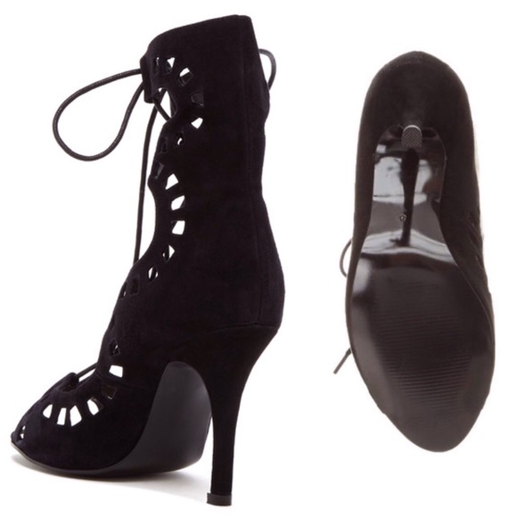 NYLA Matli Gladiator SUEDE Cut-Out Sandals Heels - Picture 5 of 7