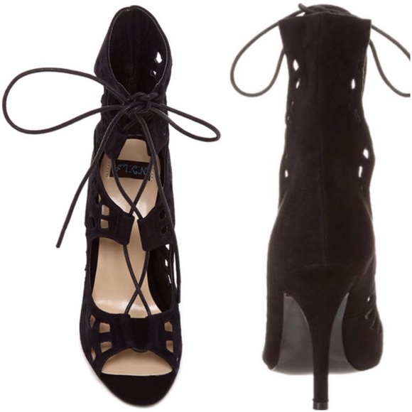 NYLA Matli Gladiator SUEDE Cut-Out Sandals Heels - Picture 6 of 7