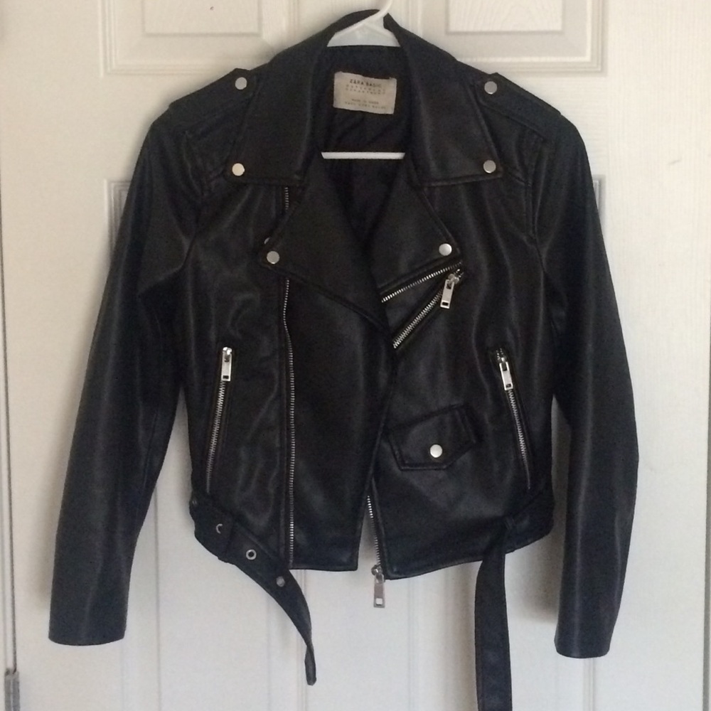 Zara Faux Leather Biker Jacket