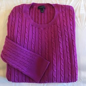 TALBOTS pink cable knit sweater
