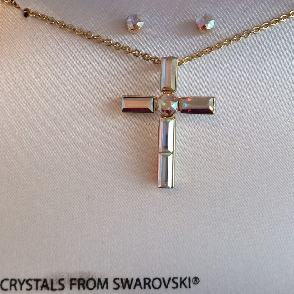 Swarovski crystal cross set