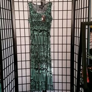 Green & Black Maxi Dress