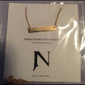 Jook & Nona tag necklace 'INSPIRE'