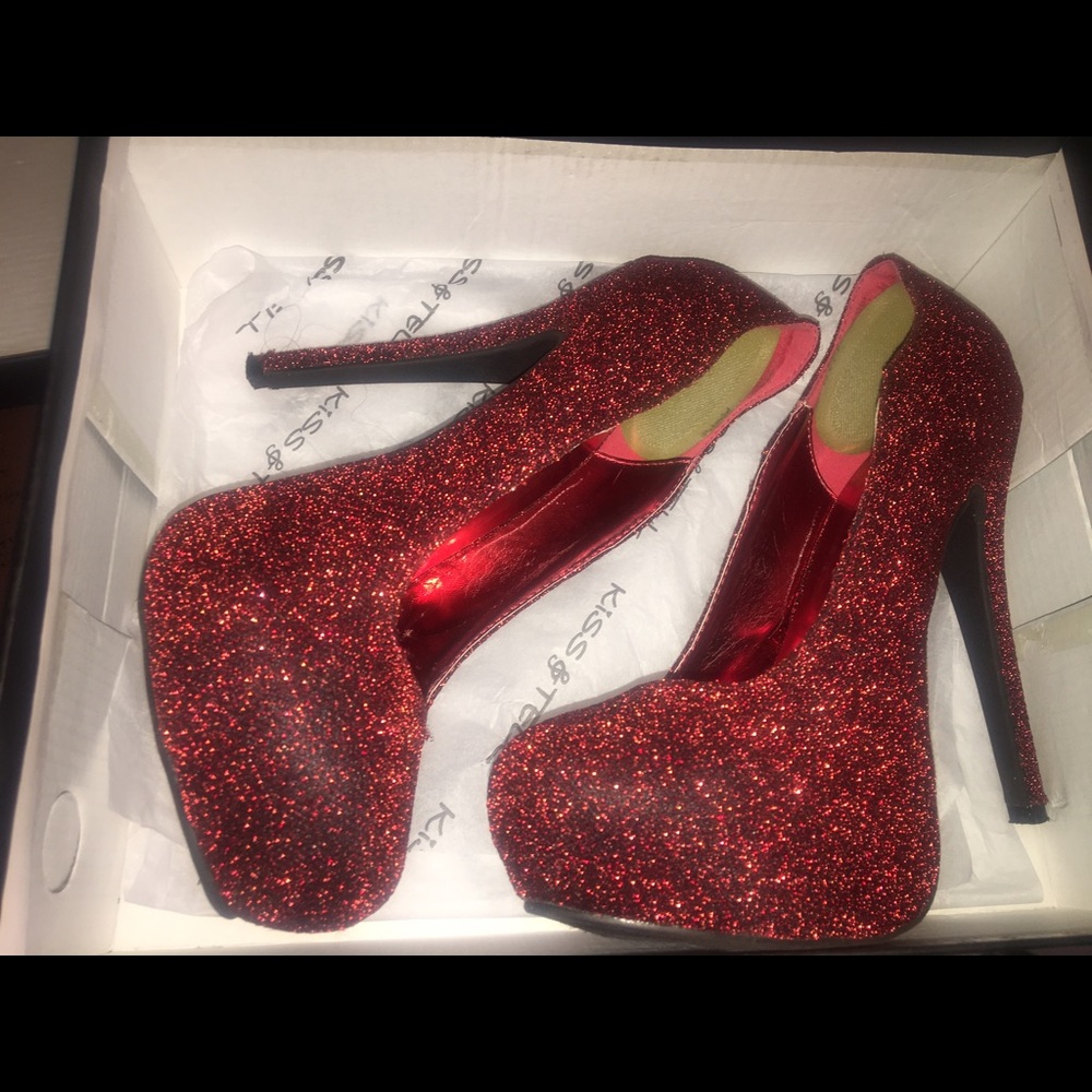 Red Glittery Heels