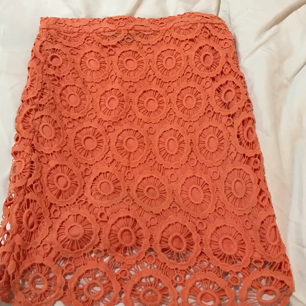 Coral lace skirt