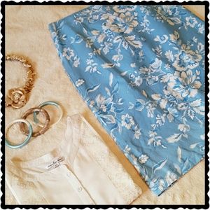 Vintage Irish Linen Toile Skirt