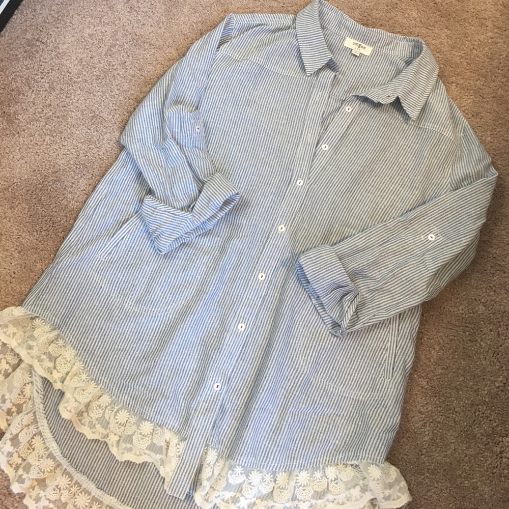 Umgee Pinstriped Blouse