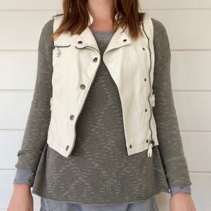 White Leather Vest