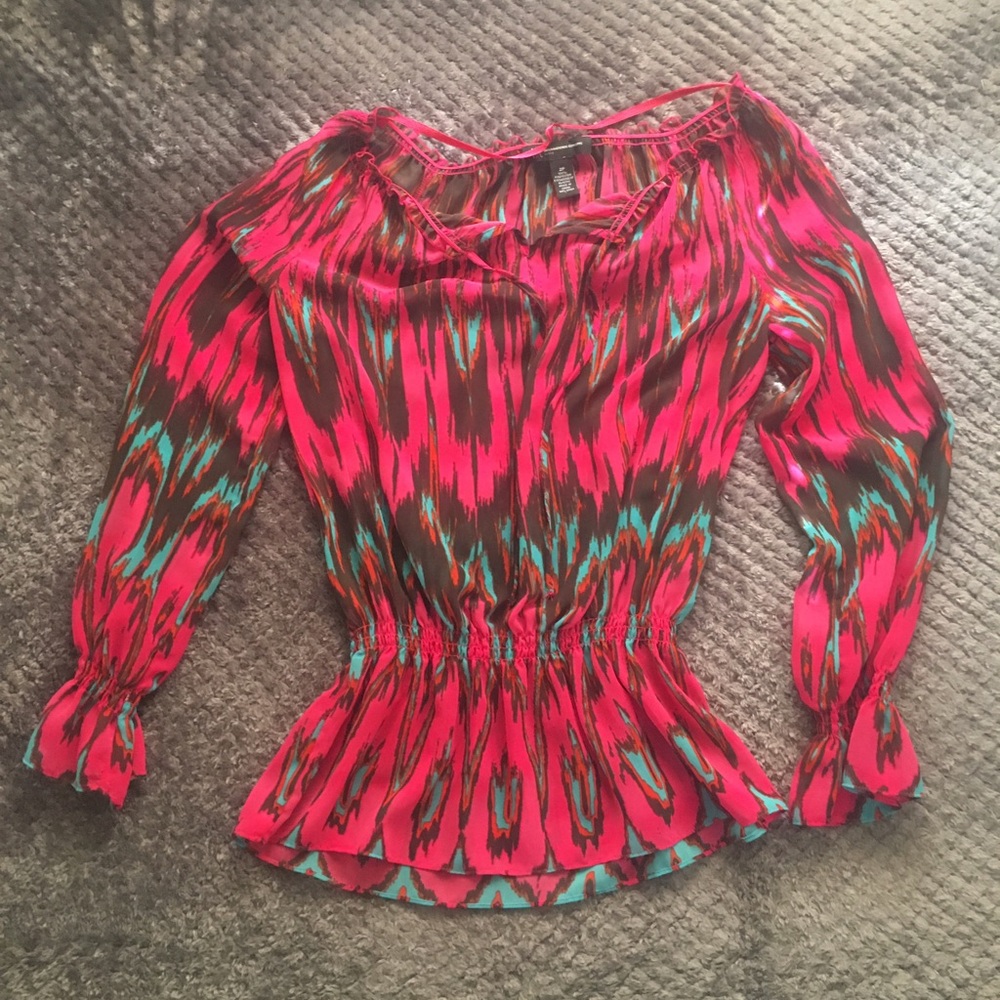 Peplum Long Sleeve Shirt