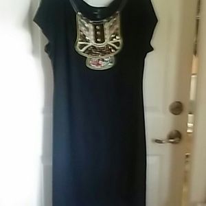 Ronni Nicole Black Beaded Bodice Dress