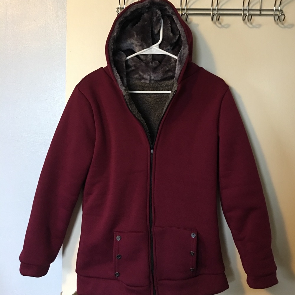 Zip-Up Hoodie w/front pockets and anchor buttons