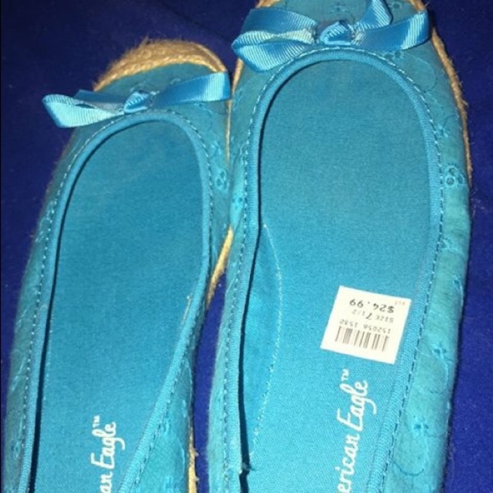 Flat blue shoes