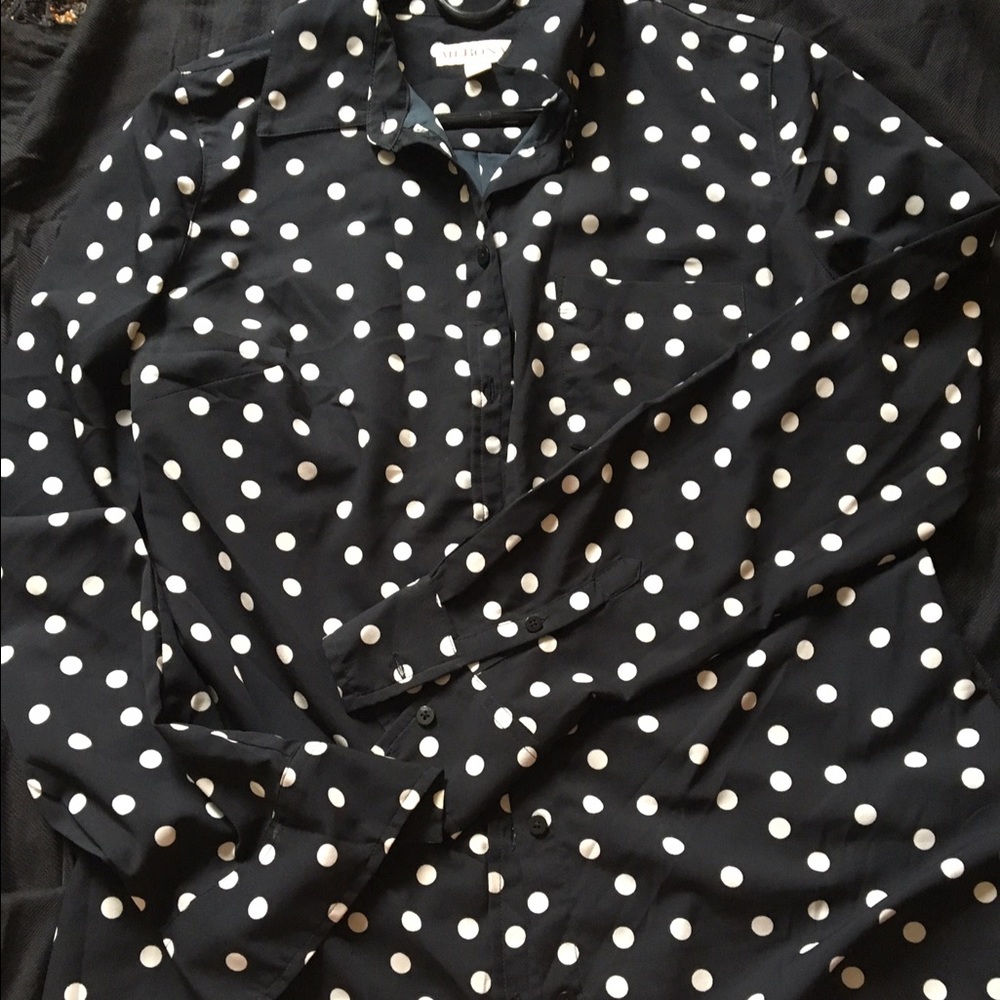 Merona long sleeve polkadot shirt
