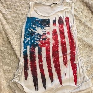 American Flag scrunch side muscle tshirt