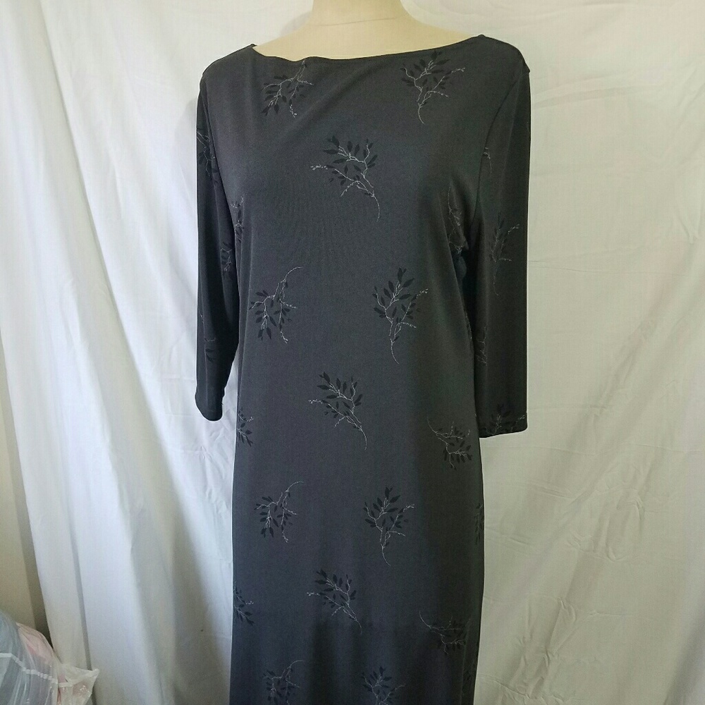 Charcoal gray floral dress
