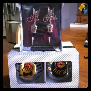 NEW His & Hers wine glasses & stoppers