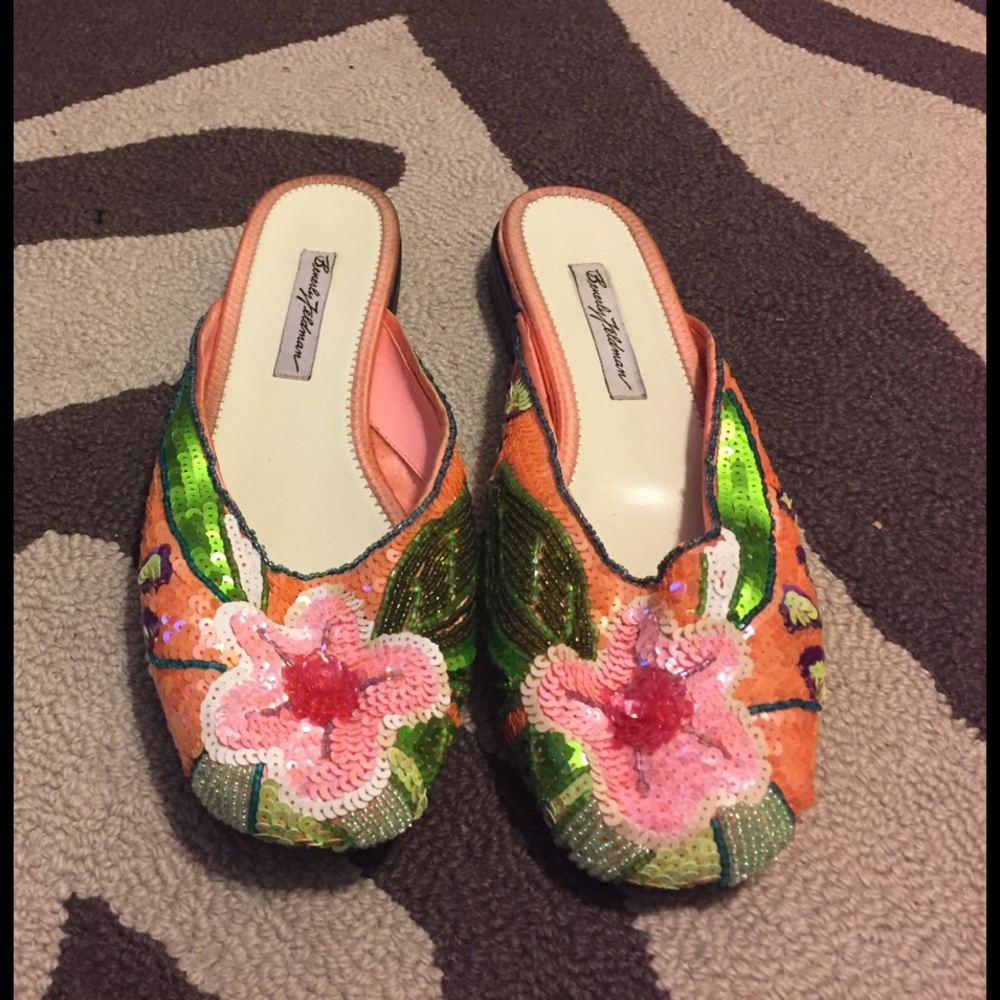Sequined Slip on Mules