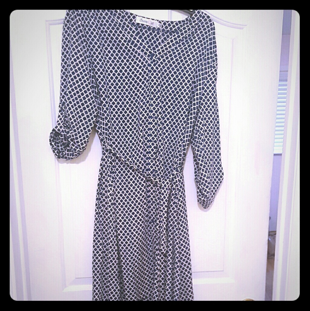 Modcloth Blue and White Shirt dress