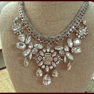 Deco Crystal Cluster Drama Necklace