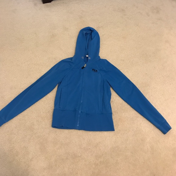 Fila Tops - Fila Blue Hooded Zip-up Sweatshirt