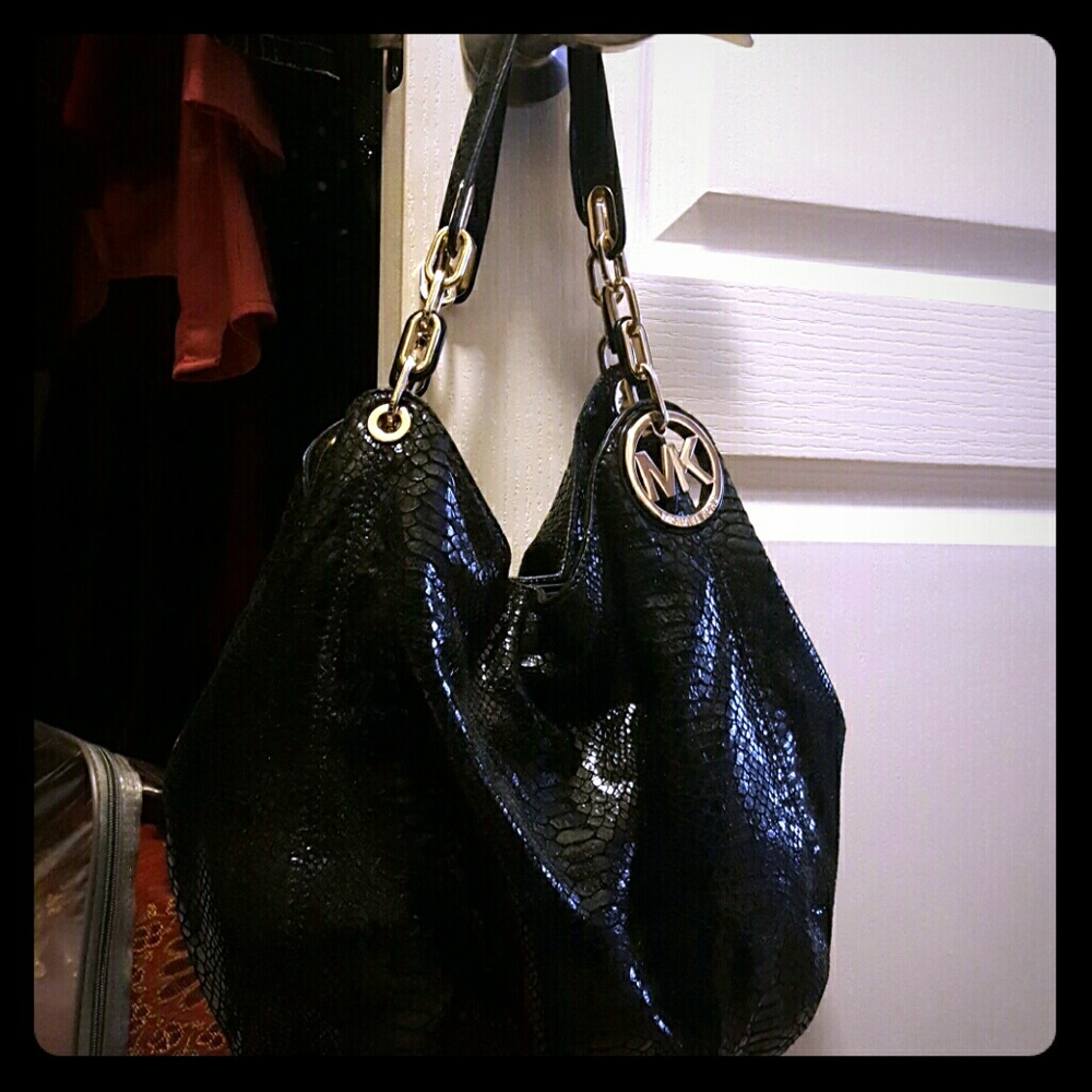 Black snakeskin Michael Kors Bag