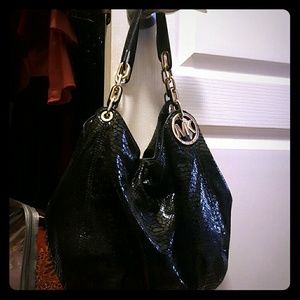 Black snakeskin Michael Kors Bag