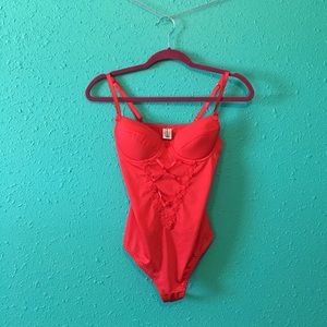 Red, Noodle Strap Lingerie