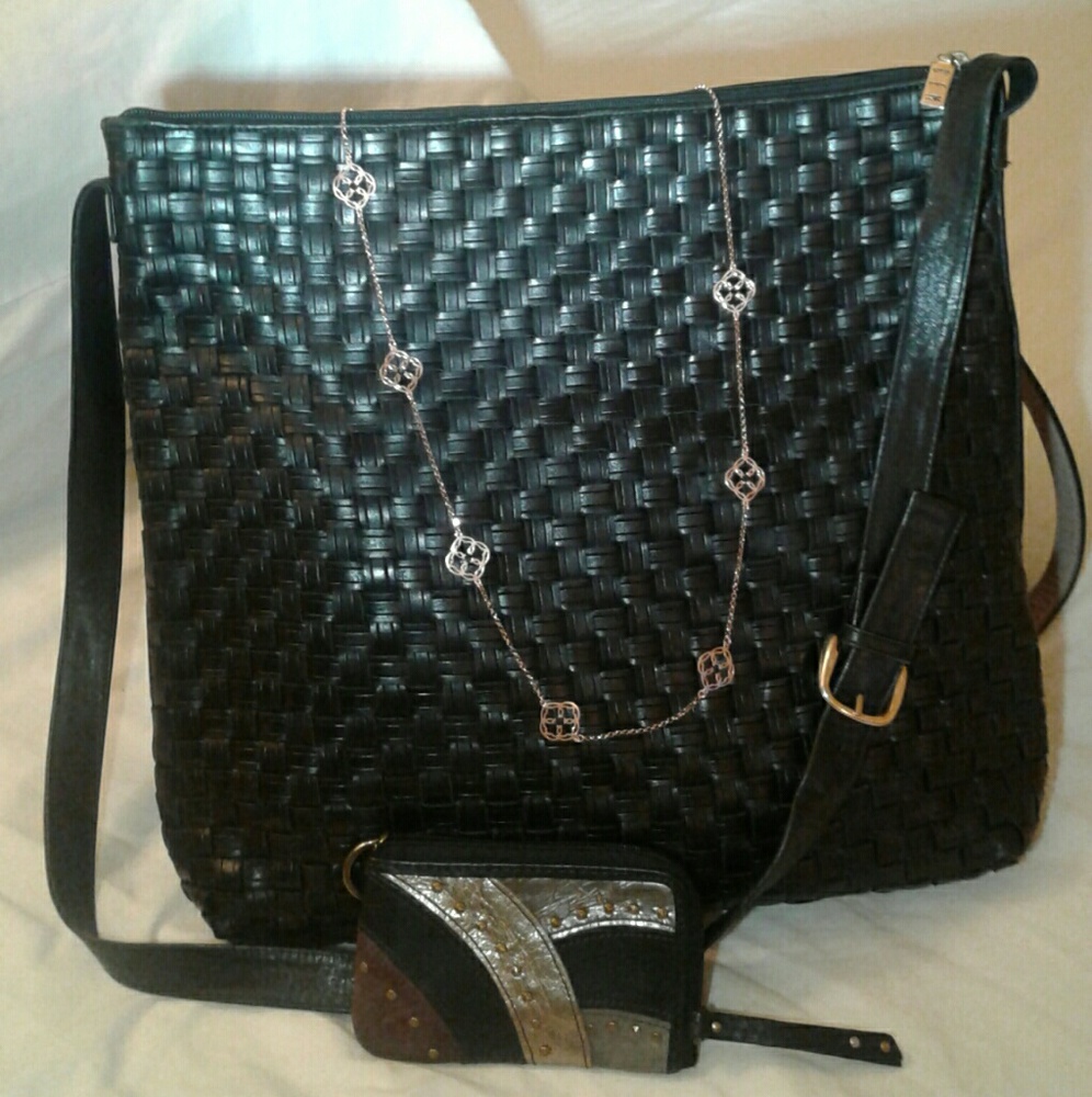 GEM woven leather purse