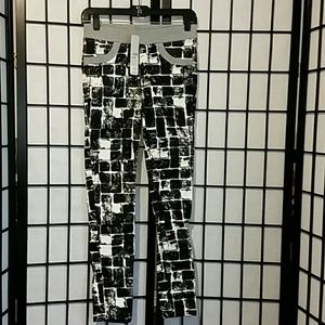 Black & White Brick Print Joggers