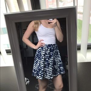 Striped floral and blue skirt